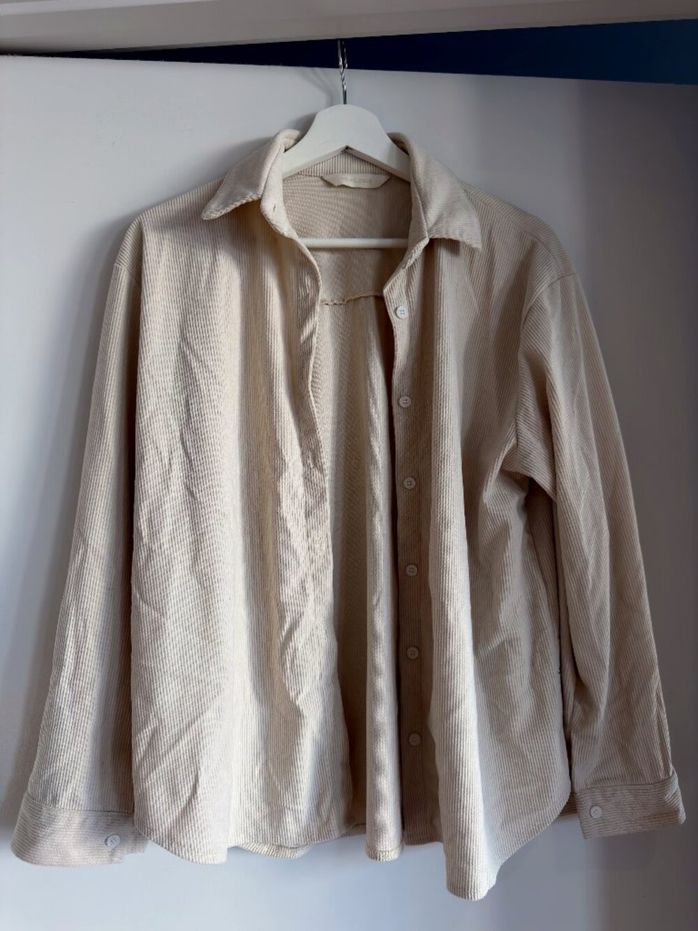 Monologue Cream Corduroy Oversized Overshirt Shacket
